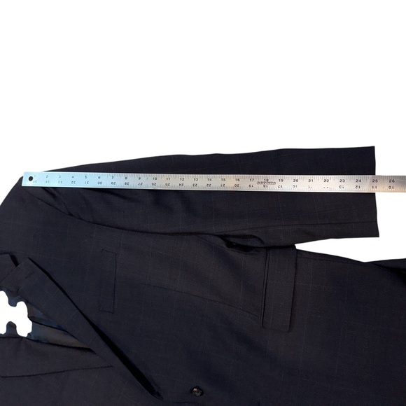 Lauren Ralph Lauren Men’s Navy Blue Windowpane 2-Pc Wool Suit ~ Size 48R ~ 40x32 - Picture 14 of 16
